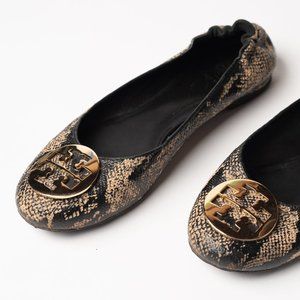 Tory Burch Reva Womens Size 9.5 Flats Snakeskin - Used Fair Condition